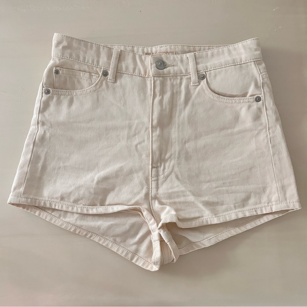 H&M Cream Denim shorts